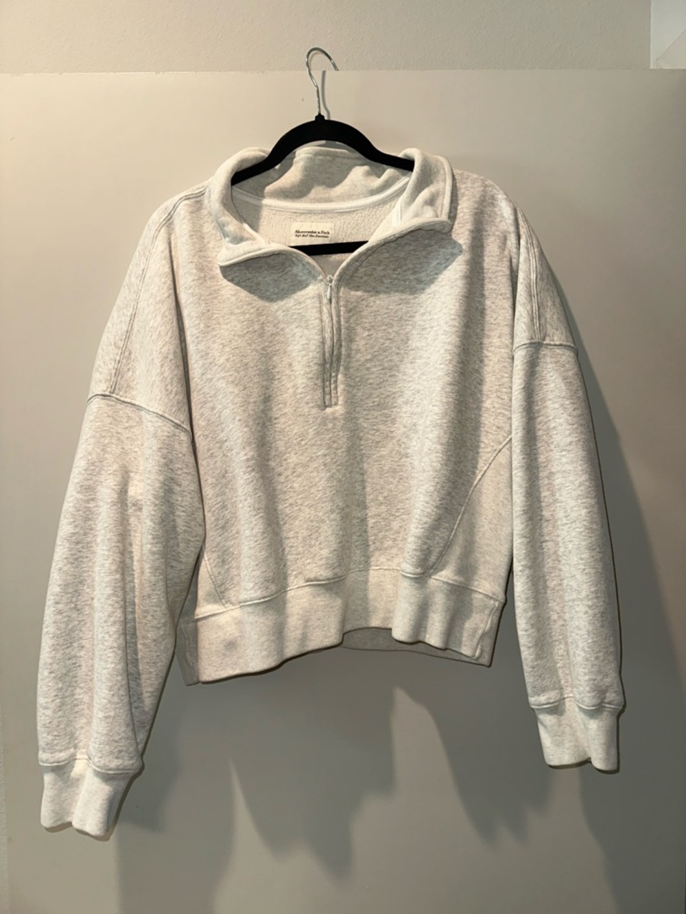 Abercrombie & Fitch Light Gray Quarter‑Zip Sweatshirt - Women